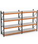 4 Katlı 2'li Double Hafif Rack Raf Sistemi | Çelik Depo Rafı | 300-350 Kg Taşıma Kapasiteli Depolama Rafı