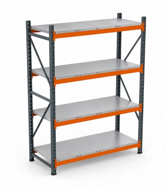 4 Katlı Hafif Rack Raf Sistemi | Çelik Depo Rafı | 300-350 Kg Taşıma Kapasiteli Depolama Rafı