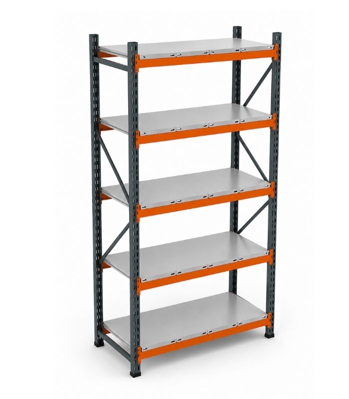 5 Katlı Hafif Rack Raf Sistemi | Çelik Depo Rafı | 300-350 Kg Taşıma Kapasiteli Depolama Rafı