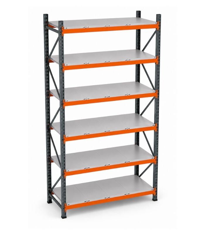 6 Katlı Hafif Rack Raf Sistemi | Çelik Depo Rafı | 300-350 Kg Taşıma Kapasiteli Depolama Rafı