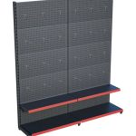 Antrasit Metal 2 Katlı 2'li Birleşik Market Raf Sistemi | Mağaza Rafı ve Market Teşhir Rafı – G180 x Y220 cm