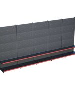 Antrasit Siyah Metal 2 Katlı 4'lü Birleşik Market Raf Sistemi | Mağaza Rafı ve Market Teşhir Rafı – G360 x Y220 cm