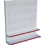 Beyaz Metal 2 Katlı 2'li Birleşik Market Raf Sistemi | Mağaza Rafı ve Teşhir Rafı – G180 x Y220 cm