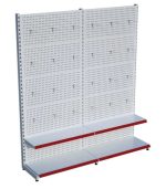 Beyaz Metal 2 Katlı 2'li Birleşik Market Raf Sistemi | Mağaza Rafı ve Teşhir Rafı – G180 x Y220 cm