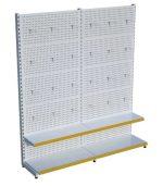 Beyaz Metal 2 Katlı 2'li Birleşik Market Raf Sistemi | Mağaza Rafı Gondol Raf Sistemi – G180 x Y220 cm - Görsel 2