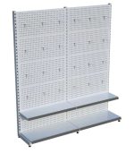 Beyaz Metal 2 Katlı 2'li Birleşik Market Raf Sistemi | Mağaza Rafı Gondol Raf Sistemi – G180 x Y220 cm - Görsel 4