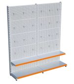 Beyaz Metal 2 Katlı 2'li Birleşik Market Raf Sistemi | Mağaza Rafı Gondol Raf Sistemi – G180 x Y220 cm - Görsel 3