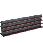 Antrasit Siyah Metal 4 Katlı 5'li Birleşik Market Raf Sistemi | Mağaza Rafı ve Market Teşhir Rafı – G450 x Y140 cm