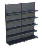 Antrasit Siyah Metal 5 Katlı 2'li Birleşik Market Raf Sistemi | Mağaza Rafı ve Market Teşhir Rafı Siyah – G180 x Y220 cm