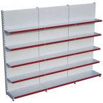 Beyaz Metal 5 Katlı 3'lü Birleşik Market Raf Sistemi | Mağaza Rafı ve Market Teşhir Rafı – G270 x Y220 cm