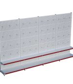 Beyaz Metal 2 Katlı 4'lü Birleşik Market Raf Sistemi | Mağaza Rafı Gondol Raf Sistemi – G360 x Y220 cm