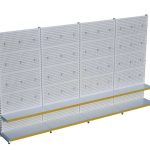 Beyaz Metal 2 Katlı 4'lü Birleşik Market Raf Sistemi | Mağaza Rafı Gondol Raf Sistemi – G360 x Y220 cm