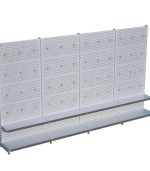 Beyaz Metal 2 Katlı 4'lü Birleşik Market Raf Sistemi | Mağaza Rafı Gondol Raf Sistemi – G360 x Y220 cm