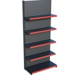 Antrasit Siyah Metal 5 Katlı Market Raf Sistemi | Mağaza Rafı ve Market Teşhir Rafı – G90 x Y220 cm