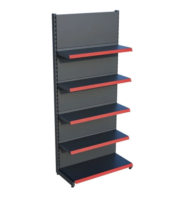 Antrasit Siyah Metal 5 Katlı Market Raf Sistemi | Mağaza Rafı ve Market Teşhir Rafı – G90 x Y220 cm