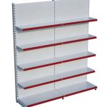 Beyaz Metal 5 Katlı 2'li Birleşik Market Raf Sistemi | Mağaza Rafı ve Market Teşhir Rafı – G180 x Y220 cm