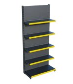 Antrasit Siyah Metal 5 Katlı Market Raf Sistemi | Mağaza Rafı ve Market Teşhir Rafı – G90 x Y220 cm