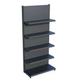 Antrasit Siyah Metal 5 Katlı Market Raf Sistemi | Mağaza Rafı ve Market Teşhir Rafı – G90 x Y220 cm
