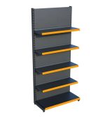 Antrasit Siyah Metal 5 Katlı Market Raf Sistemi | Mağaza Rafı ve Market Teşhir Rafı – G90 x Y220 cm