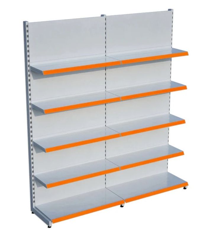 Beyaz Metal 5 Katlı 2'li Birleşik Market Raf Sistemi | Mağaza Rafı ve Market Teşhir Rafı – G180 x Y220 cm