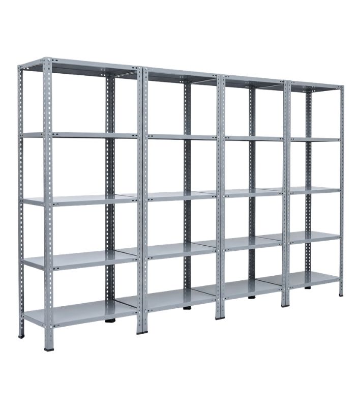 Dörtlü Çelik Raf 31x93x200 cm (D×G×Y) – 20 Raflı Civatalı Raf Sistemi | Depo, Arşiv, Kiler ve İşyeri Rafı
